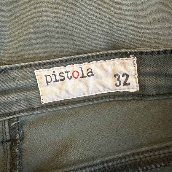 PISTOLA Pants Women 32 Army Green Khaki Hunter Cargo Zippers Pockets Skinny - Picture 5 of 10